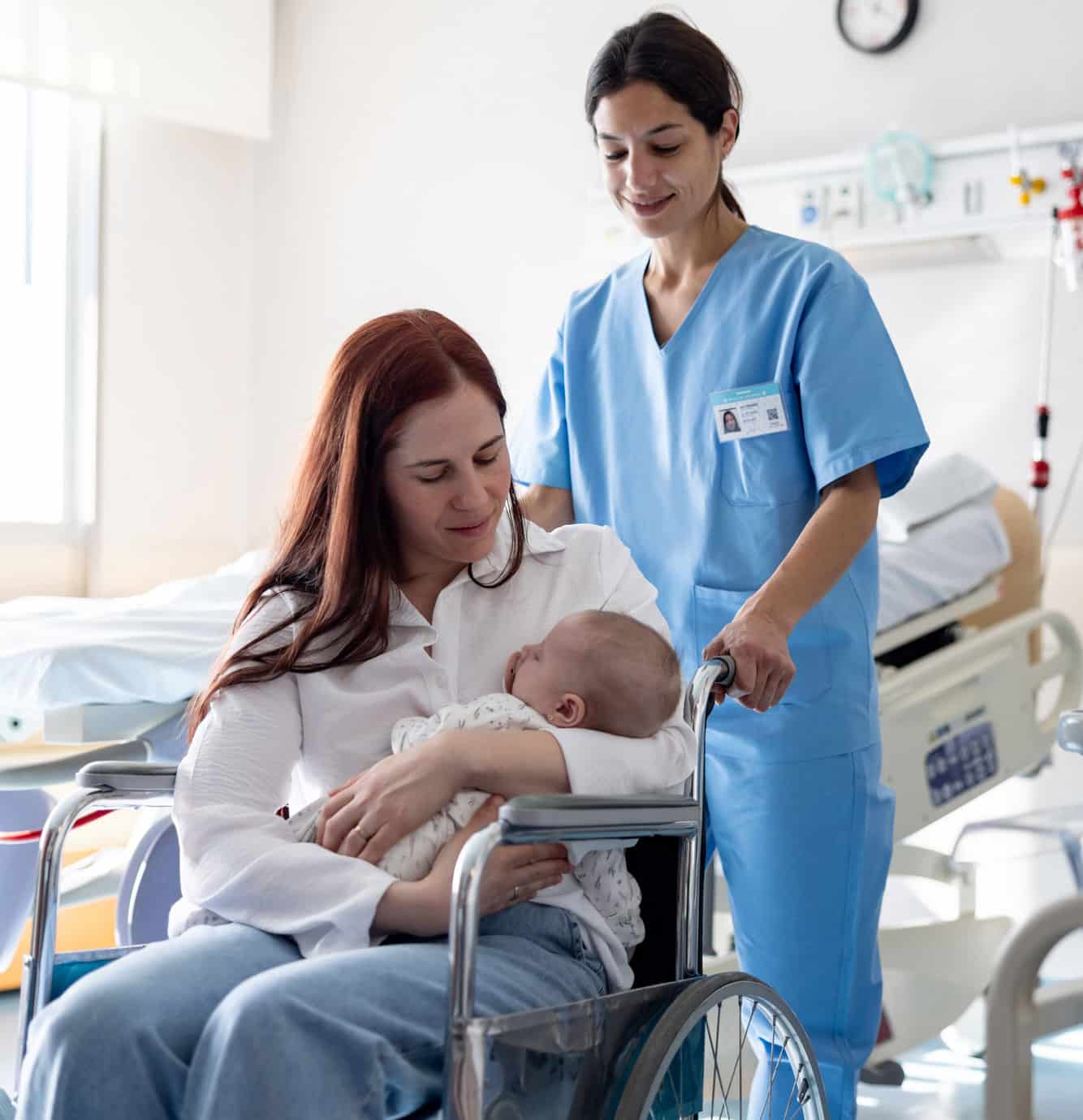 nurse with new mother